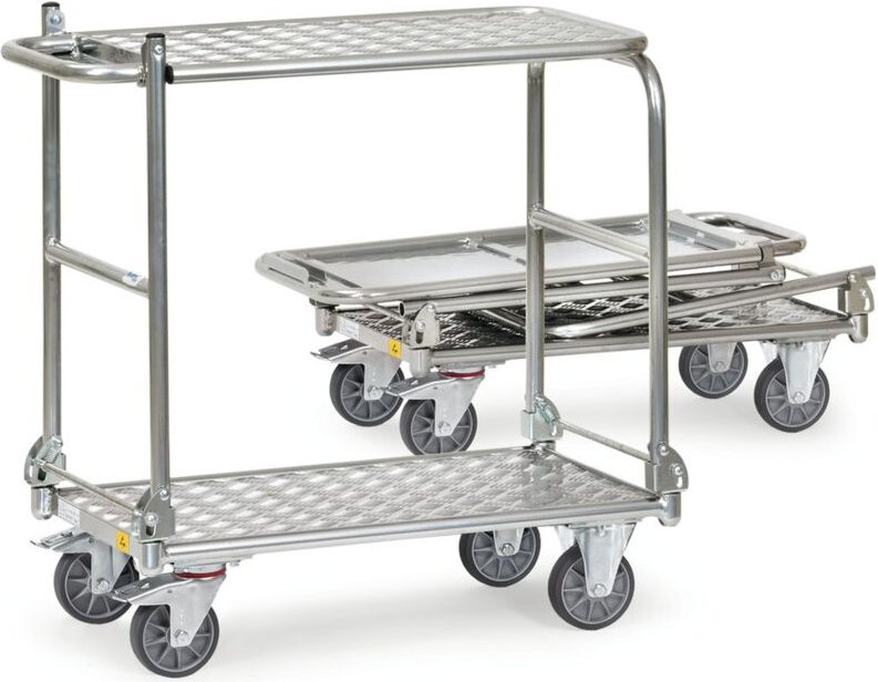 ESD-Klapp-Tischwagen -alu-, Ladefläche 900 x 600 mm - Fetra