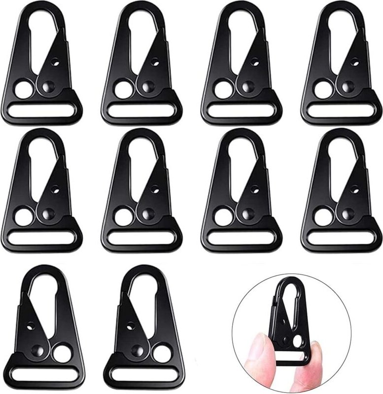 Lntyq 10 Stück Karabiner zum Aufhängen für Gürtel, taktischer Karabiner zum Aufhängen, taktischer Karabiner, für Bergste...