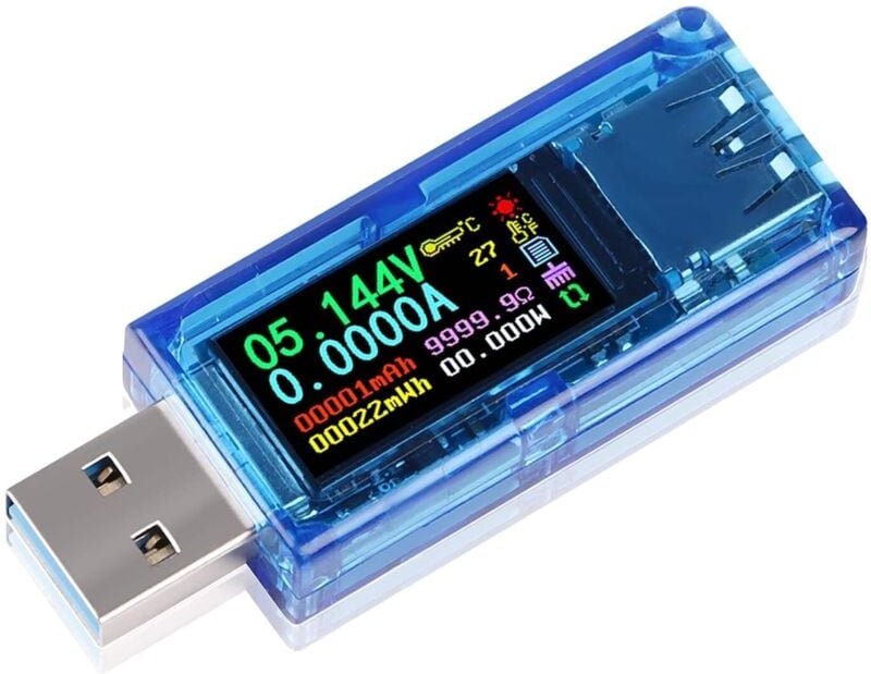 USB 3.0 Tester Multimeter 3,7–30 V 0–4 A Digitaler USB-Strom- und Spannungstester Messgerät Voltmeter Amperemeter Kapazi...