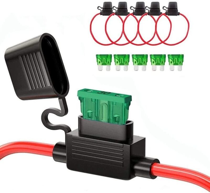 Stück Auto-wasserdichter Plug-in-Flachsicherungshalter mit Draht, max. 32 V/30 a, für mittlere Pkw-LKW mit vollständig g...