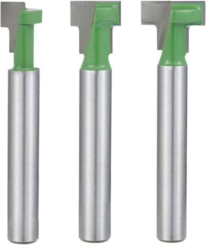 6,35-mm-Tieffräser mit T-Nut- und T-Schienenfräser, professionelle Holzwerkzeuge mumu