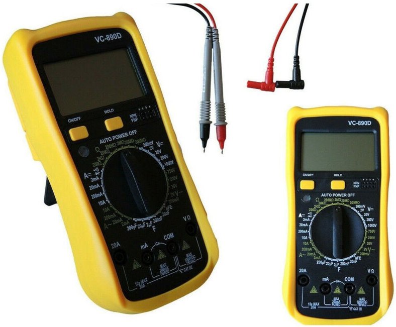 Trade Shop Traesio - Trade Shop - Digitalmultimeter, professioneller Tester, Volt, Ampere, Ohm, Farad, Sonden, VC890D -