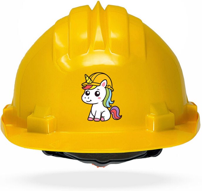 TAMS® Kinderhelm - Drehverschluss Gelb Einhorn