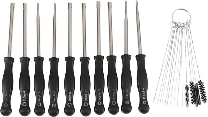 10 Stücke Tune Up Vergaser Einstellen Schraubenzieher Werkzeug Kit mit Reinigungsnadeln Buersten für 2-Cycle Kleinmotore...