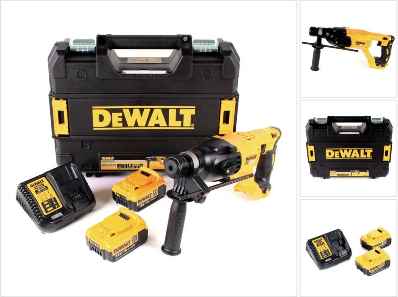 Dch 133 M2 Akku Kombihammer 18V 2,6J sds plus Brushless + 2x Akku 4,0Ah + Ladegerät + tstak - Dewalt