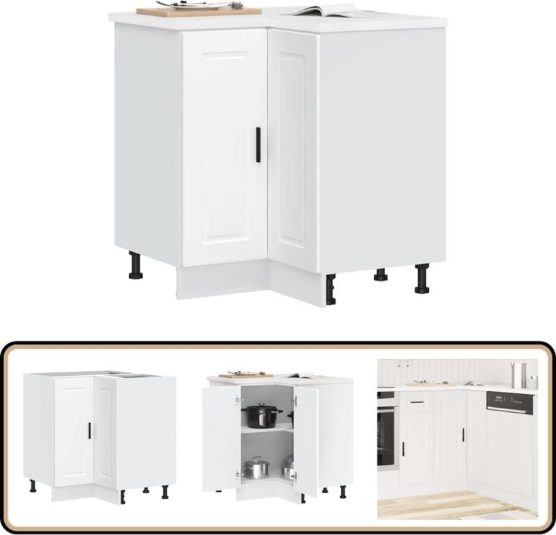 Küchen-Eckunterschrank Porto Weiß Holzwerkstoff - Vidaxl