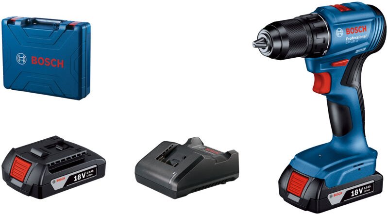 Bohr- und Schraubmaschine mit Bosch gsr 185-LI 2 Ah Akku