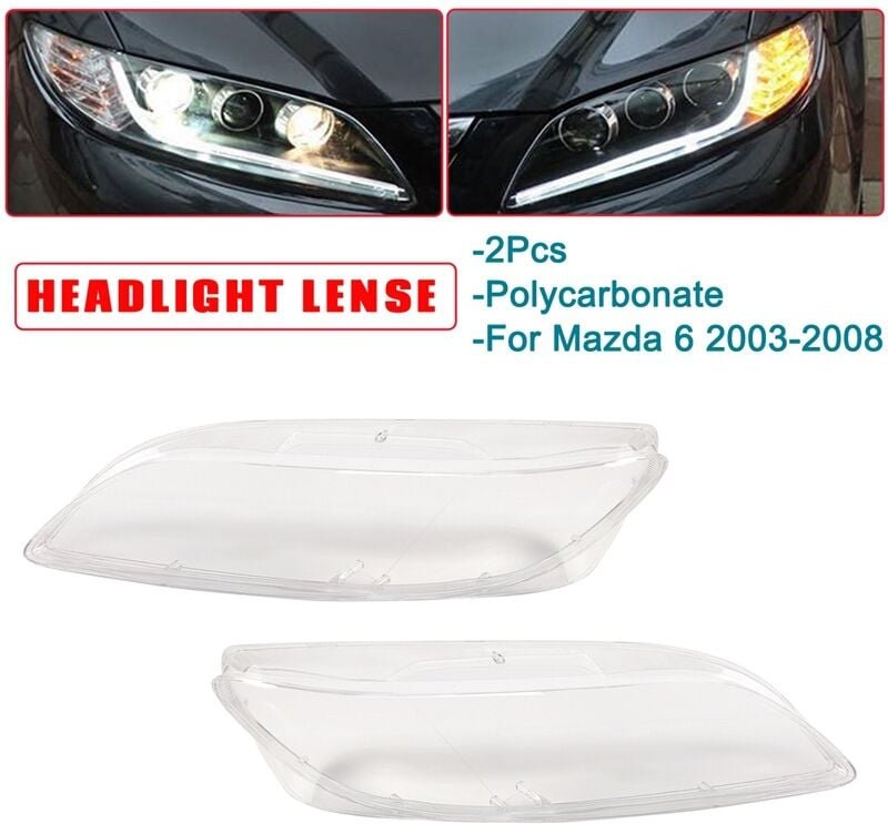 Insma - 1 Paar 60 cm x 6 cm Autoscheinwerfer Kunststoff Scheinwerfer Lampengehäuse Abdeckung Ersatz klare Linsenabdeckun...