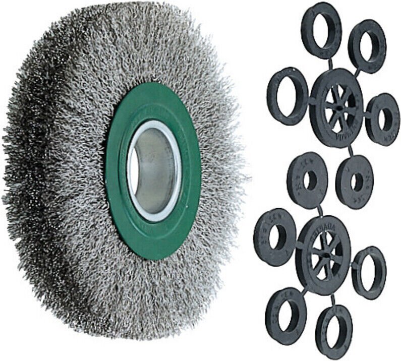 Lessmann Draht-Rundbürste (grün) INOX-Draht 0,30 mm, Bürsten-⌀xBesatzbreite: 150X30 mm