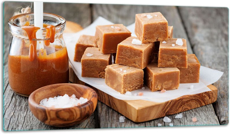 Thumbnail - Glasschild Schneidebrett 52x30 Süßigketten