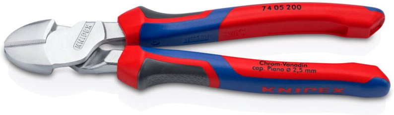 74 05 200 Kraft-Seitenschneider mit Mehrko.-Hülle verchromt 200 mm - Knipex