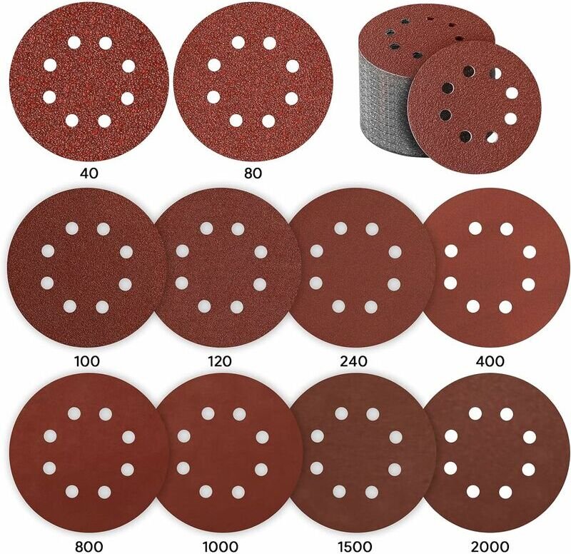 Schleifscheibe, 80 Stück 125 mm Schleifscheibe Schleifpapier Schleifscheibe für Exzenterschleifer 10 P40 / P80 / P100 / ...