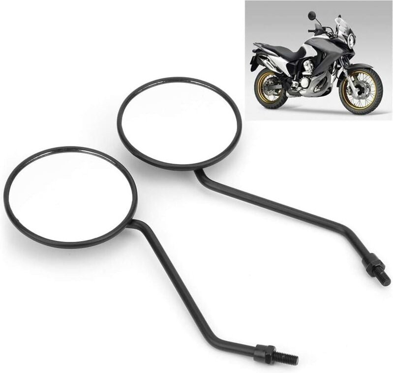 Motorrad-Rückspiegel, universeller runder Seitenspiegel, Motorrad-Lenkerspiegel, 2 Stück (8 mm)