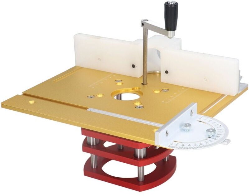 Thumbnail - Router Lift mit Top Plate Router Lift Base Holzbearbeitung Schlitzen Trimmen Anfasen Tischplatte Gold