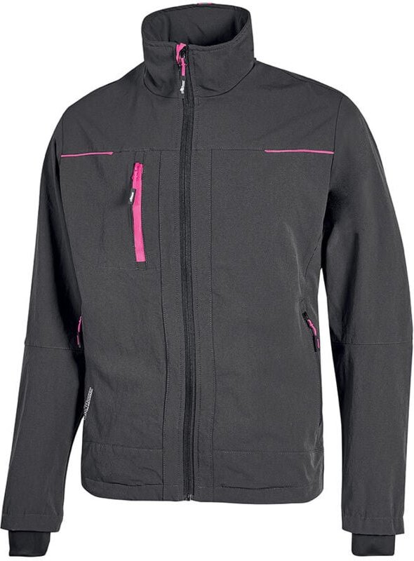 Arbeitsjacke aus Stoff PLUTON für Damen – Grau/Fuchsia M