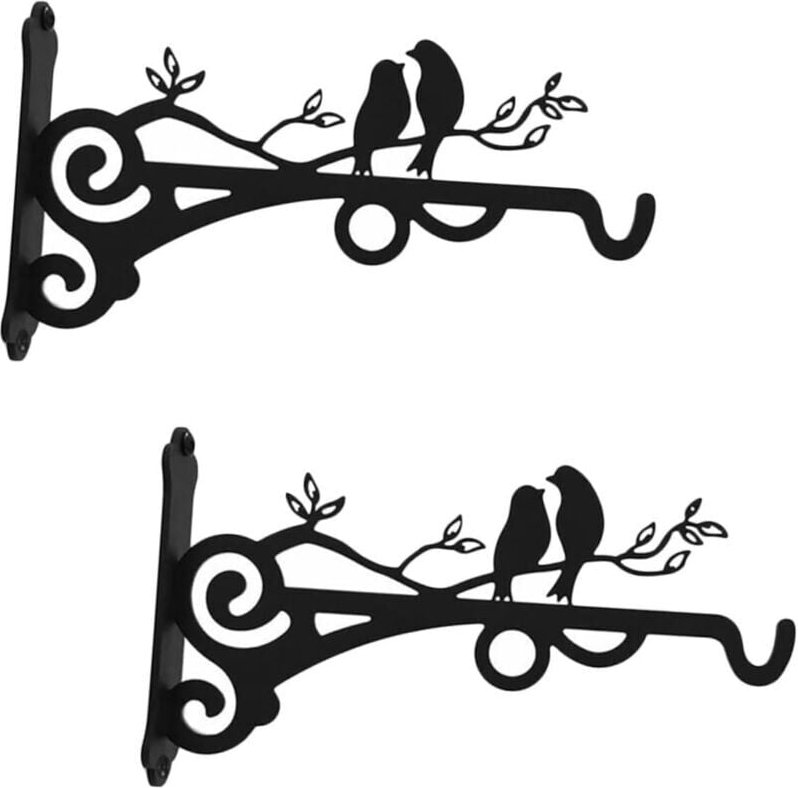 Lot de 2 crochets muraux pour pot de fleurs, crochet pour mangeoire à oiseaux, support mural pour pot de fleurs, crochet...