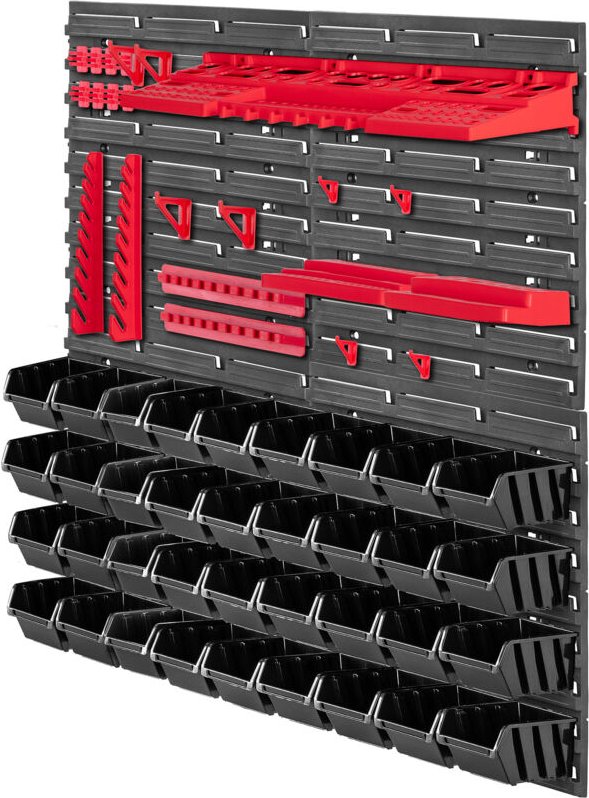 Werkstattwandregal, Werkstattregal für Garage, Schwarz, 59 Stück, 78x78 cm - Kadax