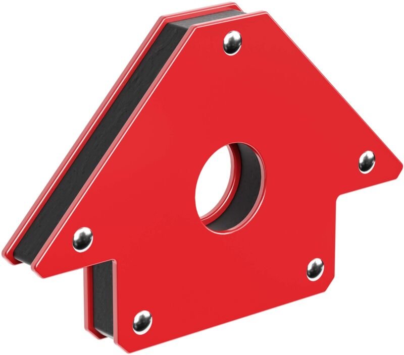 Wiltec - Schweißmagnet mit 20 kg Haftkraft, 150 x 102 x 16 mm Schweißwinkel mit 45°, 90° und 135°, Schweißzubehör Magnet...