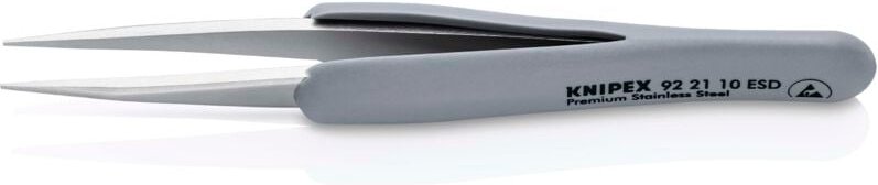 Präzisionspinzette mit gummiertem Griff esd 123 mm, Art.Nr. 92 21 10 esd - Knipex