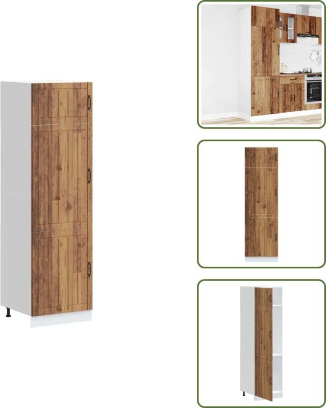 The Living Store - vidaXL Küchenschrank Lucca Altholz-Optik Holzwerkstoff