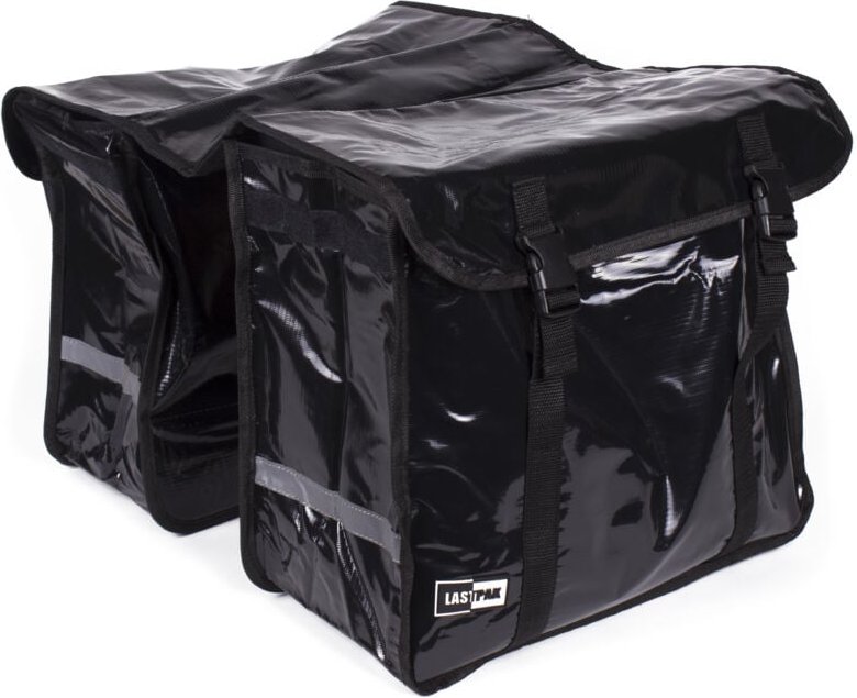 Bricoline - Lastpak Fahrradtasche Doppelpacktasche aus Bisonyl Schwarz, 46 Liter Gesamtvolumen, Wasserabweisend, Ideal f...