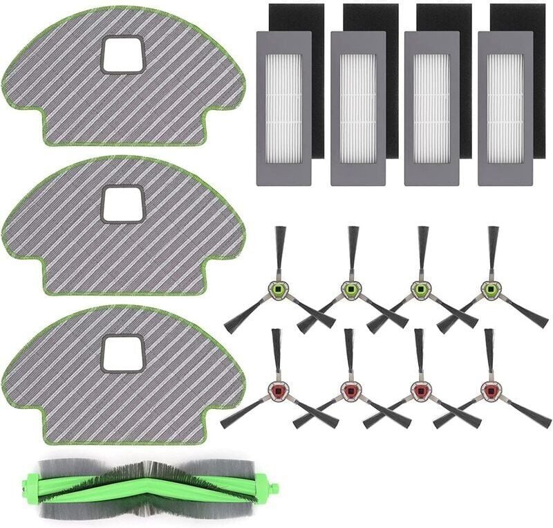 Pure Zubehörset für Staubsaugerroboter Irobot Roomba Combo 113 R113840, 1 Hauptbürste, 4 Hepa-Filter, 8 Seitenbürsten, 3...