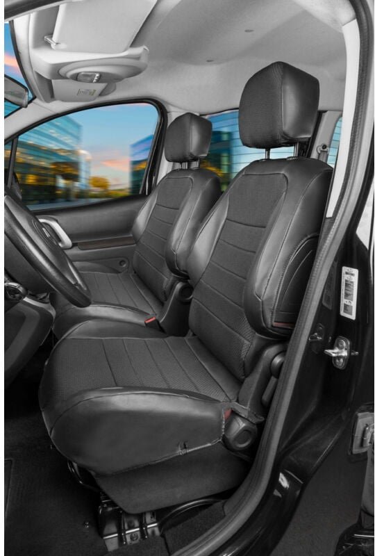 Passform Premium Sitzbezug für Fiat Ducato 07/2006-Heute, 2 Einzelsitzbezüge vorne + 2 Armlehnenbezüge