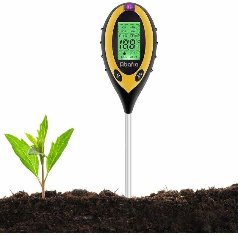 Thumbnail - 4-in-1-Bodentester, PH-Meter, Sonnenlicht, Temperatur, Hygrometer für Garten, Bauernhof, Rasen, Innen- und Außenbereich,...