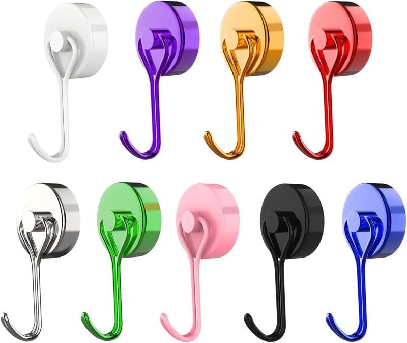 Thumbnail - Csparkv - 15 kg magnetischer Haken – extra stark – 360-Grad-Drehung – Neodym-Magnet mit Haken – superstarker magnetische...
