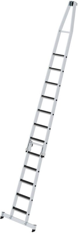 MUNK Stufen- Glasreinigerleiter 2-teilig mit clip-step R13 und nivello Traverse 5+7 Stufen