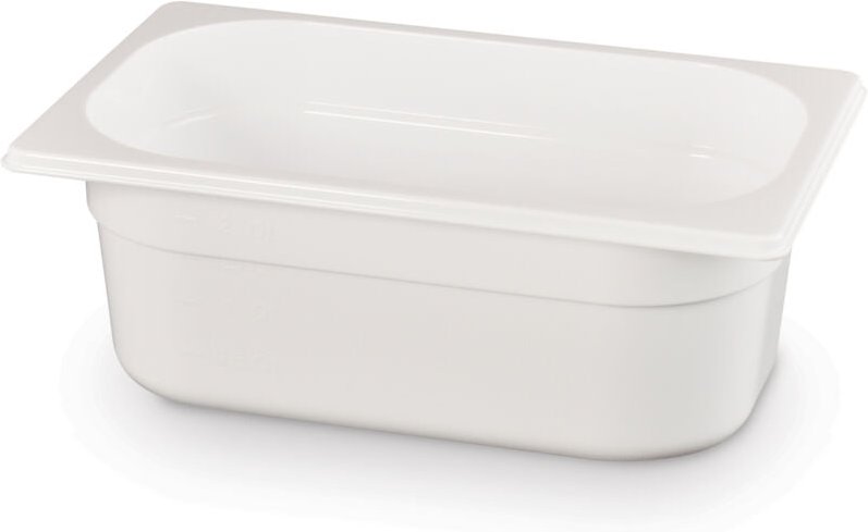 Thumbnail - HENDI Gastronorm-Behälter 1/4, GN 1/4, 1,8L, Weiß, 265x162x(H)65mm