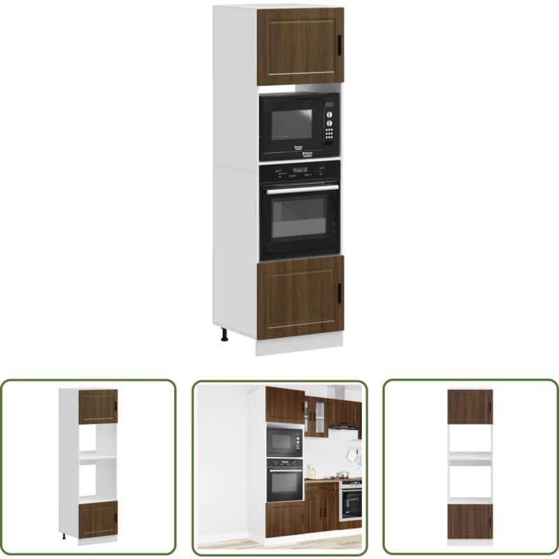 The Living Store - vidaXL Herdumbauschränke 2 Stk. Porto Braun Eichen-Optik Holzwerkstoff