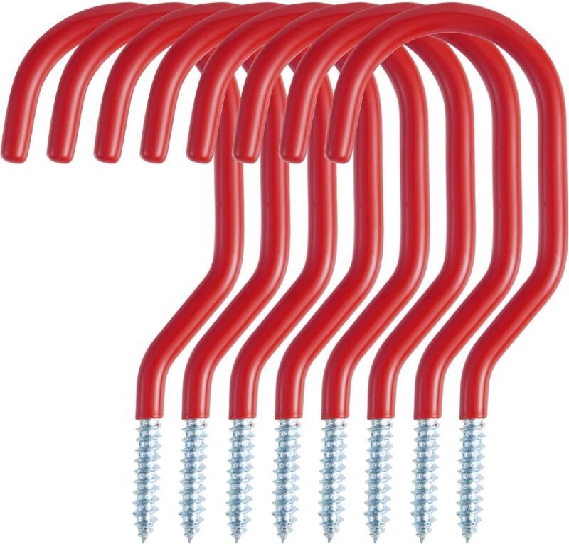 Ersandy - 8er-Pack Fahrradhaken, Fahrradträger für Mehrzweck, zum Anschrauben, Schuppen, Garage, Garten, Kunststoffbesch...