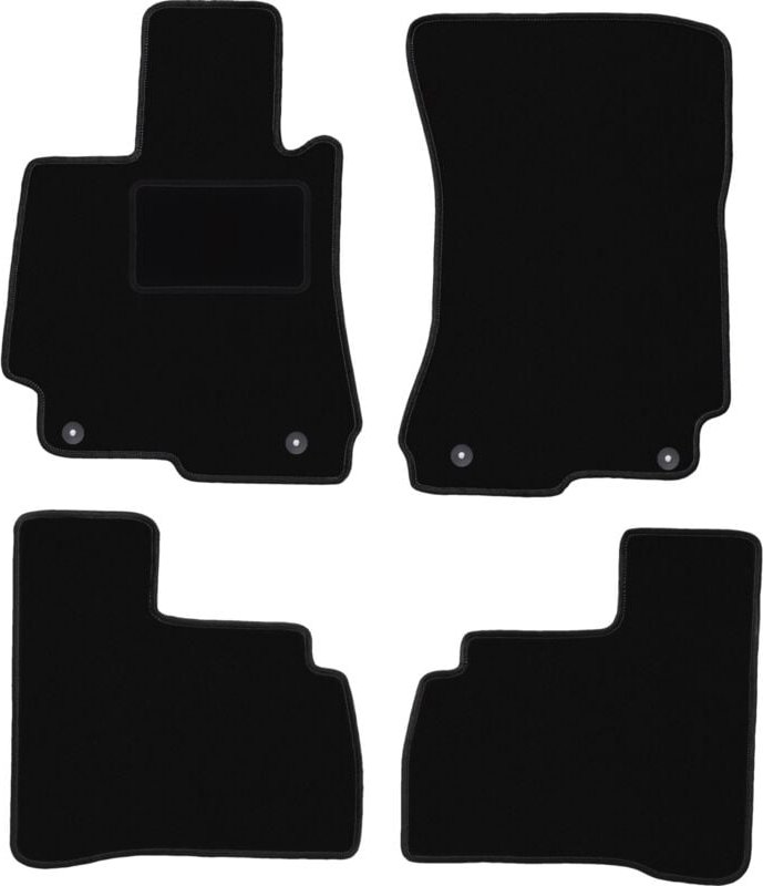 Schwarze Veloursmatten für: Mercedes W221 S-Klasse Limousine kurz (2005-2013)