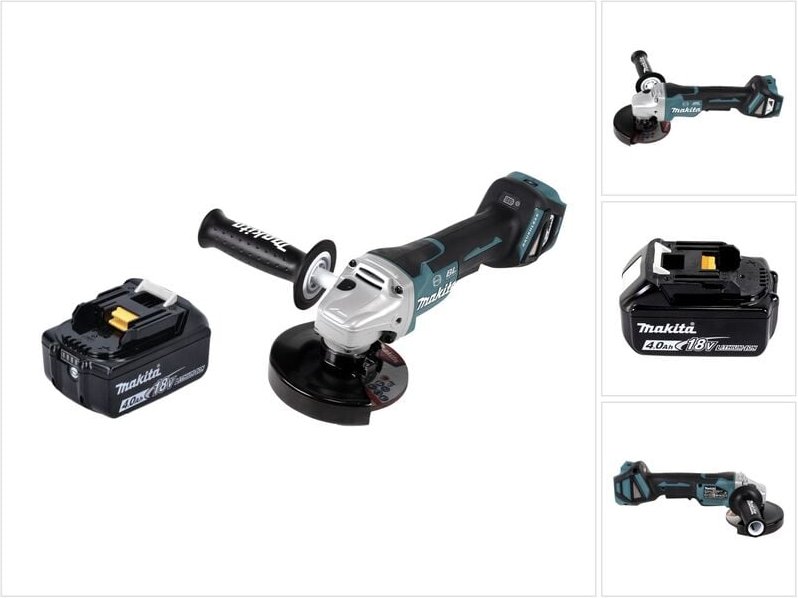 Dga 517 M1 Akku Winkelschleifer 18 v 125 mm Brushless + 1x Akku 4,0 Ah - ohne Ladegerät - Makita