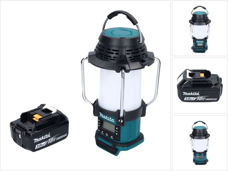 Dmr 055 F1 Akku Radio 18 v fm mit Laterne 360° Taschenlampe + 1x Akku 3,0 Ah - ohne Ladegerät - Makita