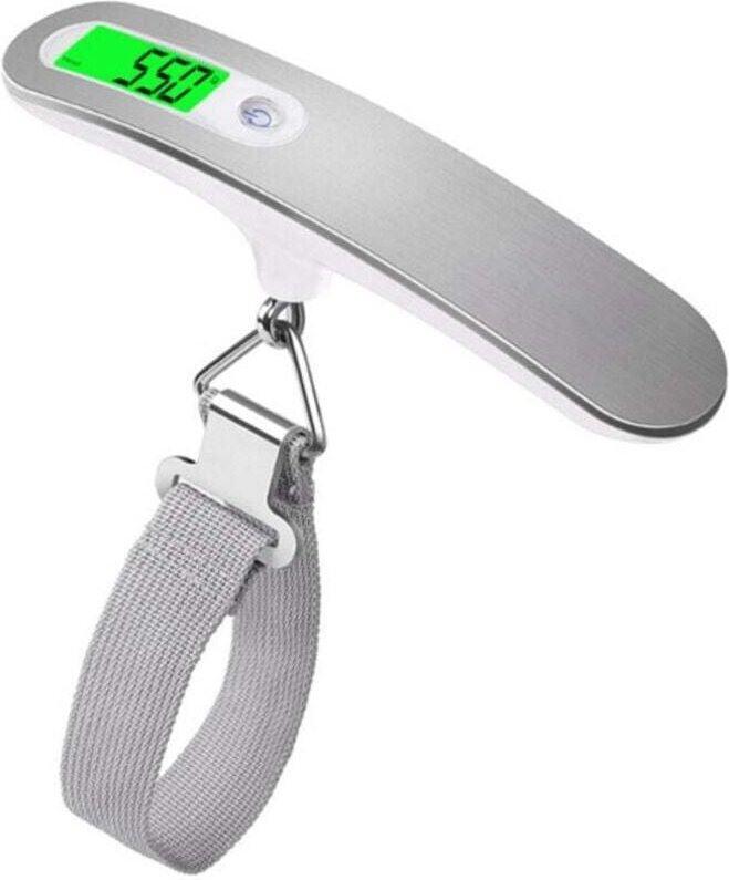 Thumbnail - XVX - Graue tragbare elektronische Gepäckwaage, digital, Max. Gewicht: 50 kg/110 lb, geeignet für Reisen, Einkaufen