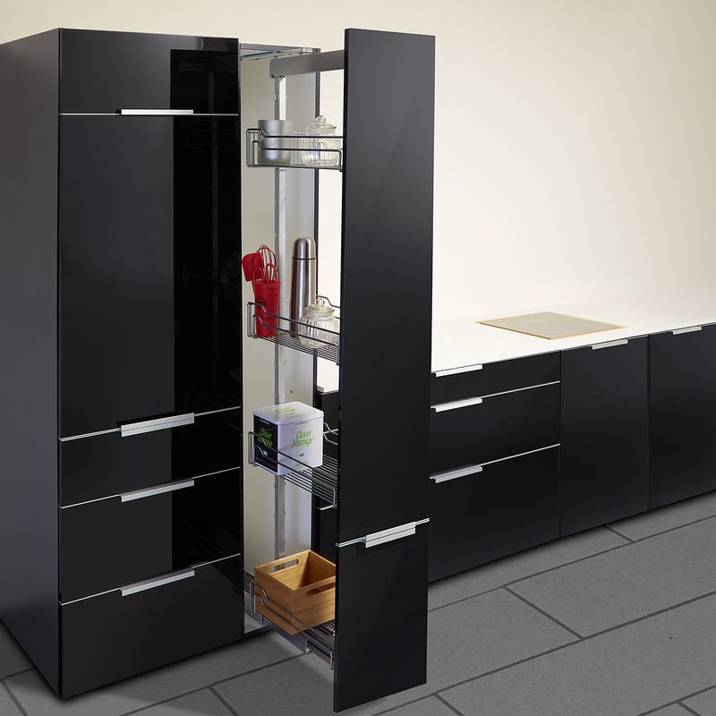 Kesseböhmer dispensa-x mit Korbset silbergrau Apothekerauszug 100 Kg Tragkraft für Korpusbreite 300 mm u. Korpusinnenhöh...