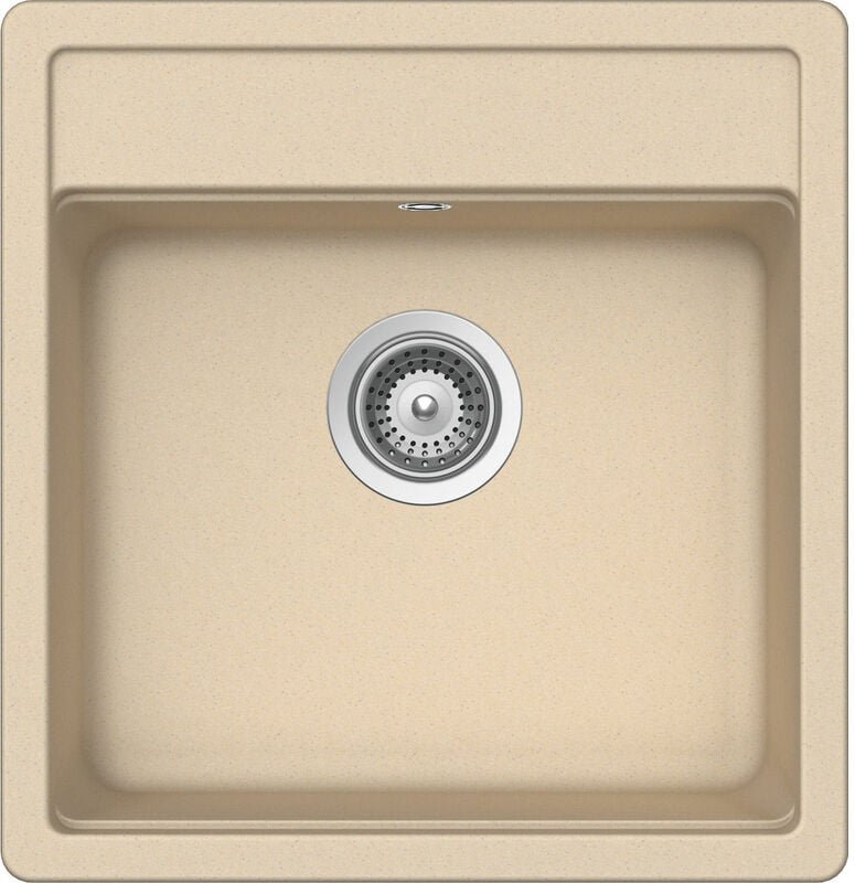 Granitspüle Victory S490.80 - creme, ab 50er Unterschrank, 490 x 510 mm inkl. Drehexcentergarnitur
