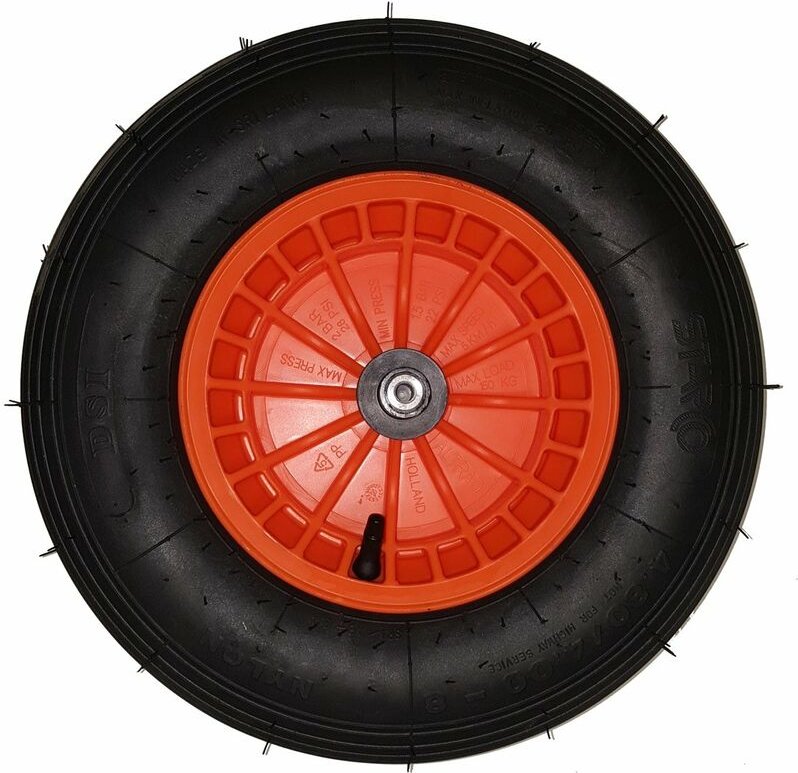 Ersatzrad Rad Schubkarre Gartenkarre Baukarre Schiebkarre Orange - Fort