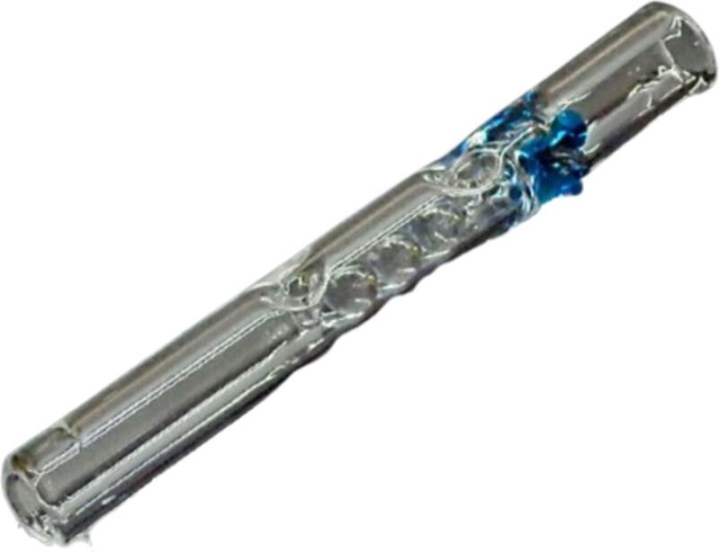 Glaspfeife mit Kühlkugeln, 9 cm, transparent