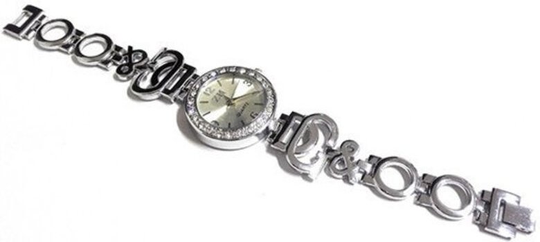 Trade Shop Traesio - Trade Shop - Damenarmbanduhr mit Swarovski-Steinen, silberfarbenes Zifferblatt -