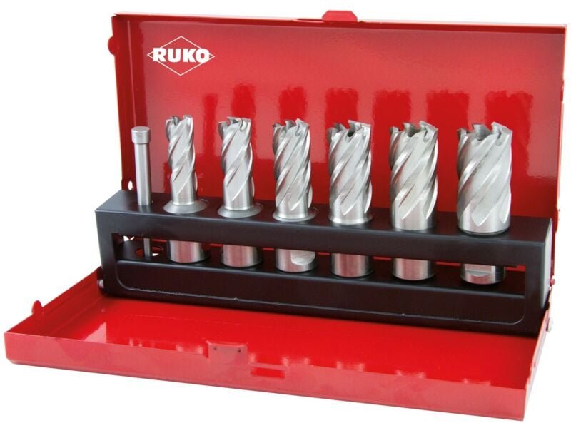 Ruko - 108820 Kernlochbohrer 7teilig 12 mm, 14 mm, 16 mm, 18 mm, 20 mm, 22 mm 1 Set
