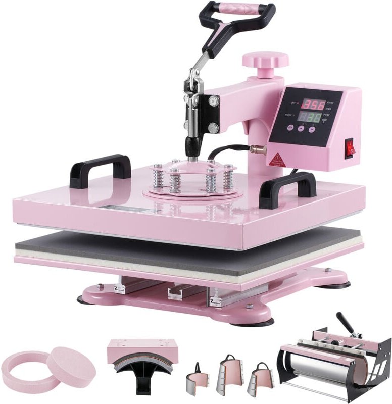 Wärmepressmaschine, 15 x 15 Zoll, 8-in-1 Wärmeübertragungsmaschine mit 6-30 oz Tumbler-Presse, 360° Schwenkbar für T-Shi...