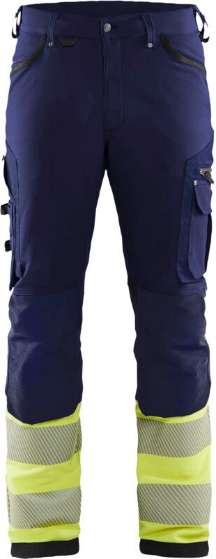 Dehnbarer Hochsichtbarkeits-Arbeitshose Klasse 1 1193 - Marine/Gelb M - FR(44) - SE(C50) - Lange