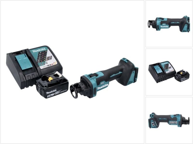 Thumbnail - Dco 181 RT1 Akku Rotationsschneider 18 v 32000 U/min Brushless + 1x Akku 5,0 Ah + Ladegerät - Makita