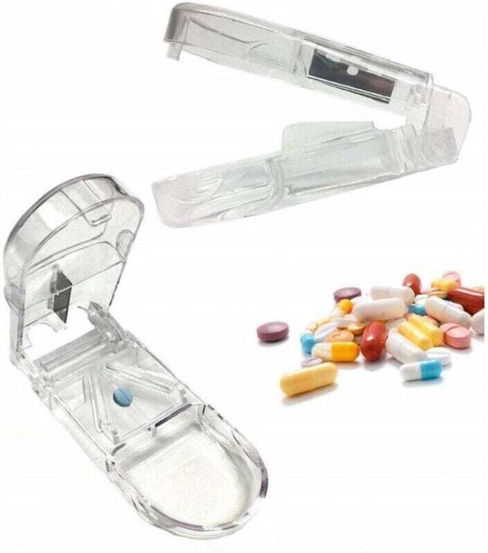 Ymyny - Pillenteiler für den täglichen Gebrauch, in 2 oder 4 Teile teilbar, Pillen-Organizer aus Kunststoff -