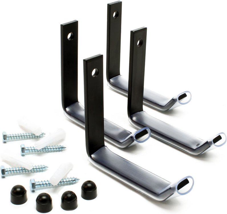 Wiltec - Reifenhalter Wandhalterung für 4 Reifen – 106 x 20 x 102 mm – aus Stahl – max. Traglast 25 kg je Halter – Zubeh...