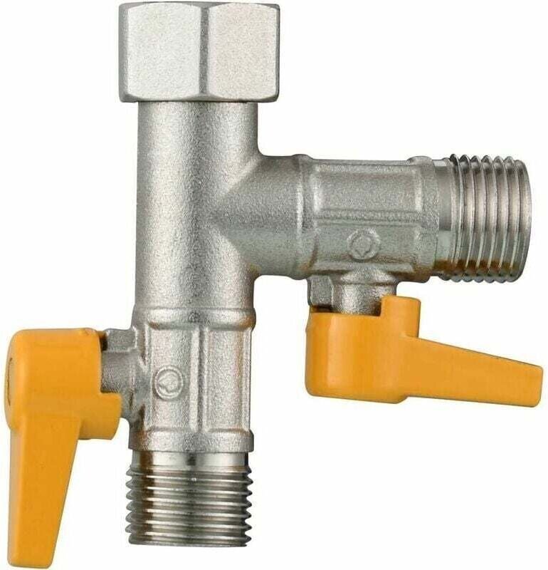 3-Wege-Ventil, T-Anschluss, 1/2 Handbrause und Kopfbrausearm, Messing, 3-Wege-Umsteller-Adapter, Wasserhahn-Absperrung