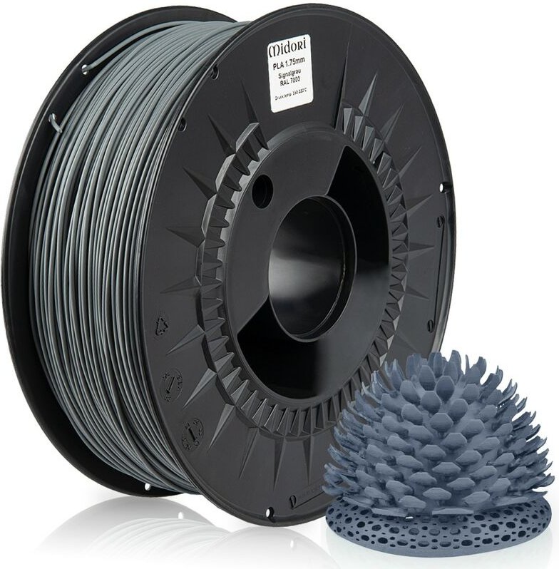 3D Drucker 1,75mm pla Filament 1kg Spule Rolle Premium Signalgrau RAL7000 - Midori